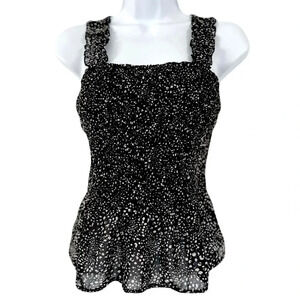 Japna/ Tank top/ Blouse/ Smocking/  Black and white/ Polka dots/ Size US L